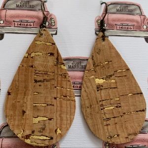 Handmade Cork Earring Teardrop